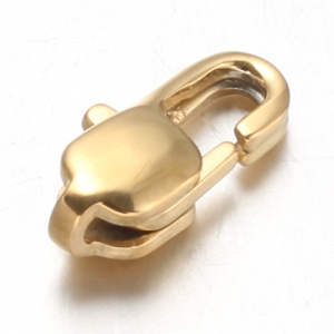 Stainless steel lock 11mm gold, per piece